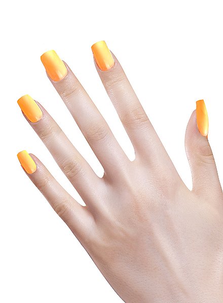 Uñas Postizas Ombré Naranja Neón