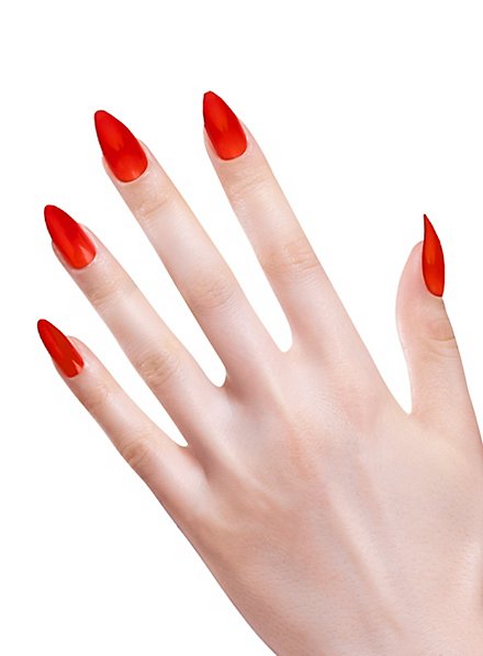 Uñas Postizas Stiletto Rojas - maskworld.com