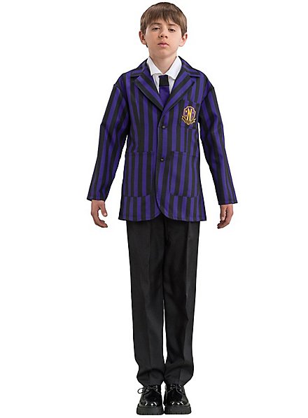 Uniforme Escolar Wednesday Negro-Violeta Para Niños