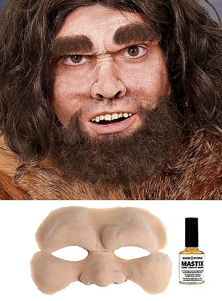 Urmensch Halbmaske aus Latex mit Mastix
