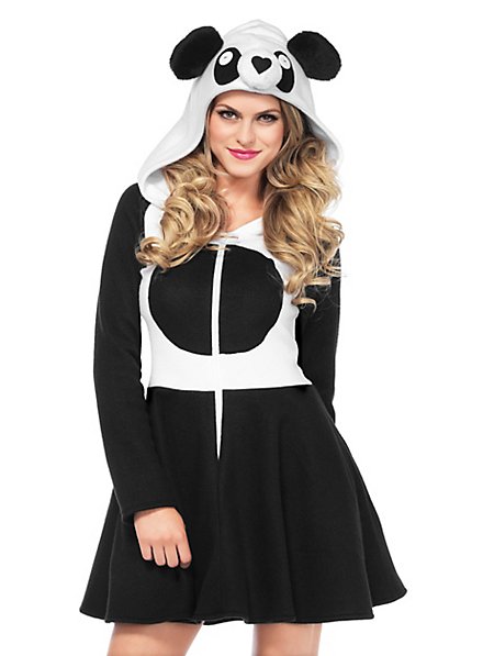 CAKEEYUM Pigiama Panda Simpatico Costume da Panda in Peluche con Cappuccio Pigiama Invernale Caldo Oversize per Donna Uomo, Senza Pantaloni