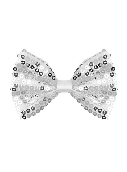 Vlinderdas Pailletten Zilver
