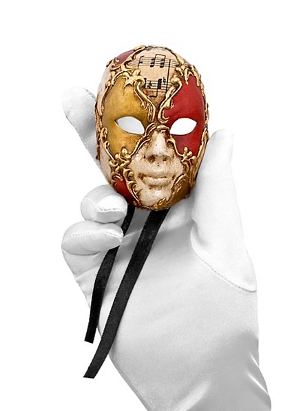 Volto Mini Scacchi Bianco Oro Rosso Musica Miniature Venetian Mask Maskworld Com