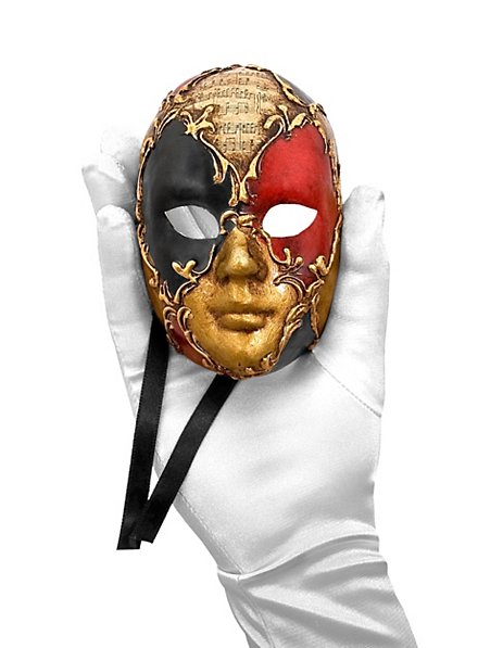 Volto piccolo scacchi colore musica Maschera veneziana in miniatura