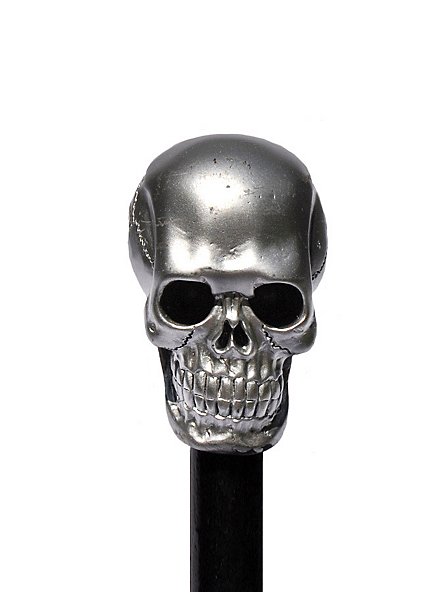 Wandelstok Doodshoofd Zilver