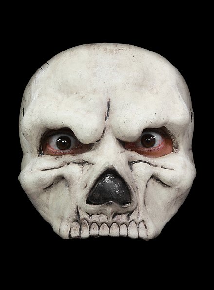 Weißer Schädel Halbmaske aus Latex