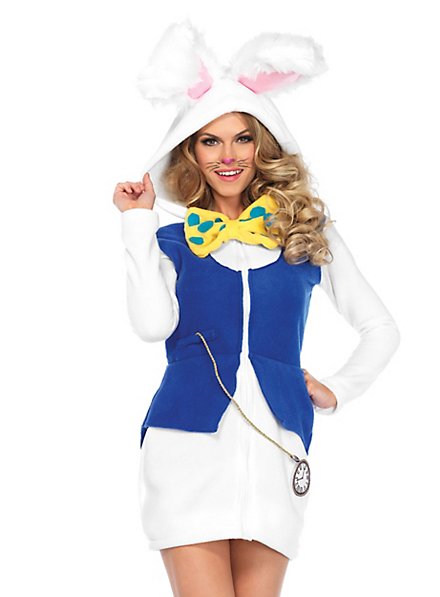 Weißes Kaninchen Hoodie Dress