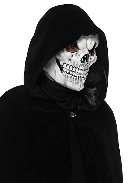 White skull mask with black cape, Halloween set