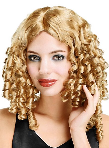 Wig with corkscrew curls