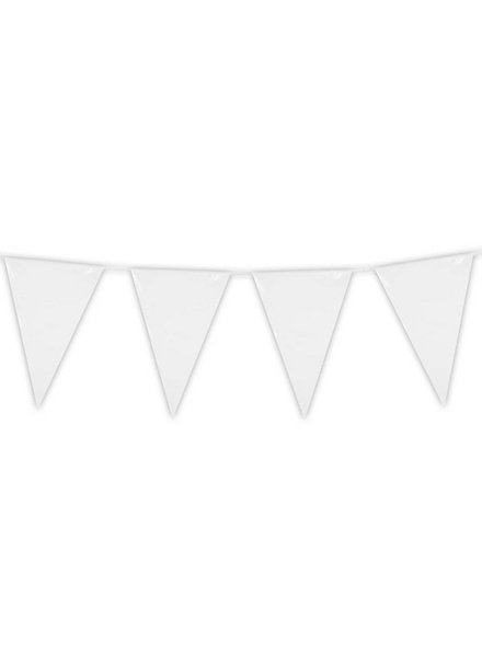 PAPSTAR Wimpelkette Weiß – 10 M, Aus Plastik, Für Geburtstag, Gartenparty, Sommerfest & Mehr