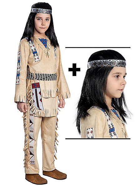 Winnetou children's costume with wig