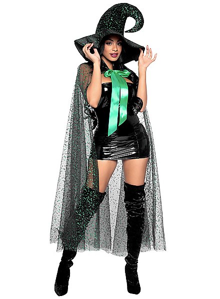 Witch hat and moon cape accessory set