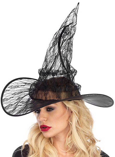 black lace witch hat