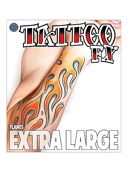 XL Flames Temporary Tattoo