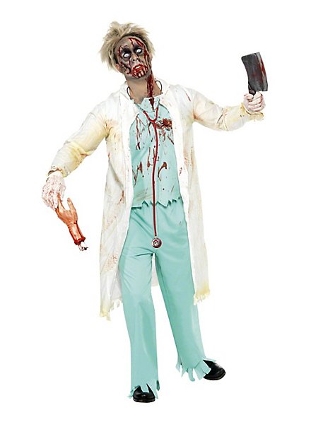 Palmers Half Face Latex Zombie Surgeon Mask – Red, Horror Halloween Costume Accessory