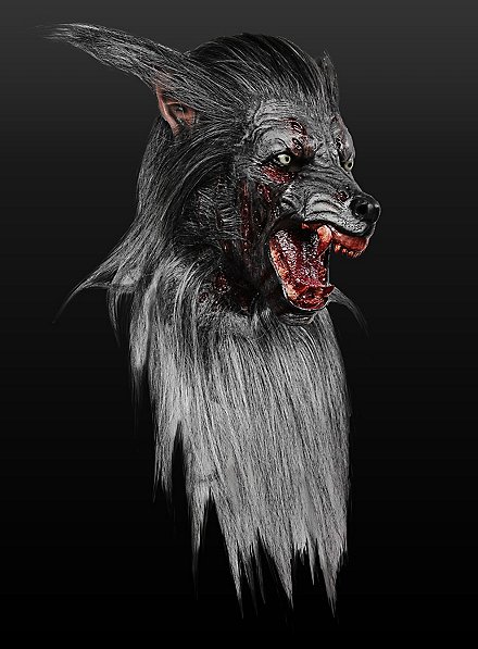 Zombiewolf Maske aus Latex