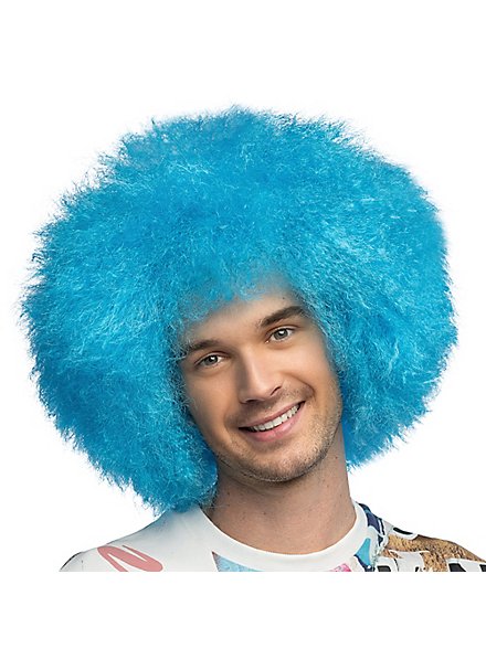 Zuckerwatte UV Perücke neonblau