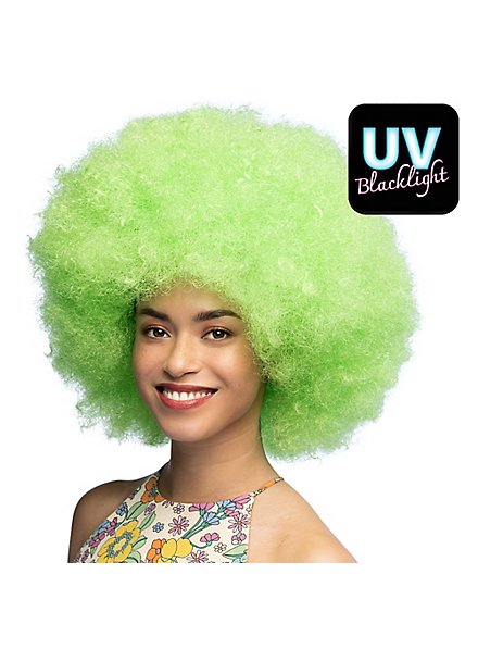 Zuckerwatte UV Perücke neongrün
