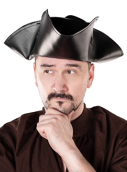 Zwarte driekante steek van leer
