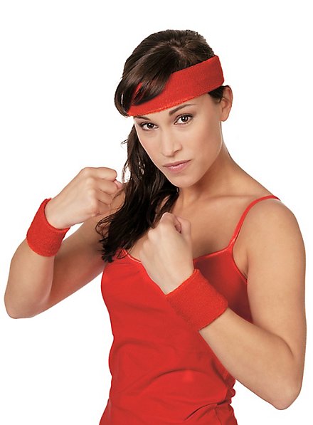 Zweetband set rood