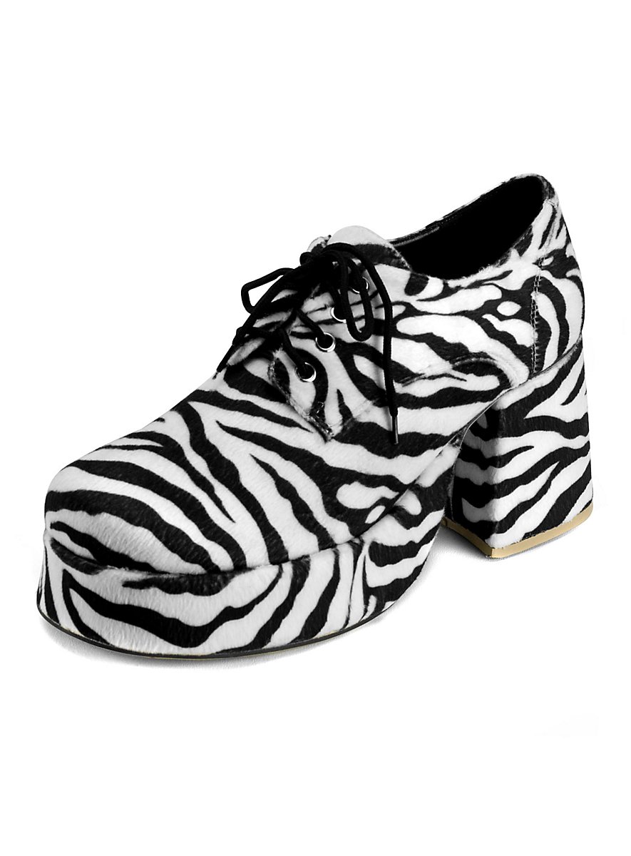 Herren 70er Schuhe Plateauschuhe 48 Zebra Aquarium 