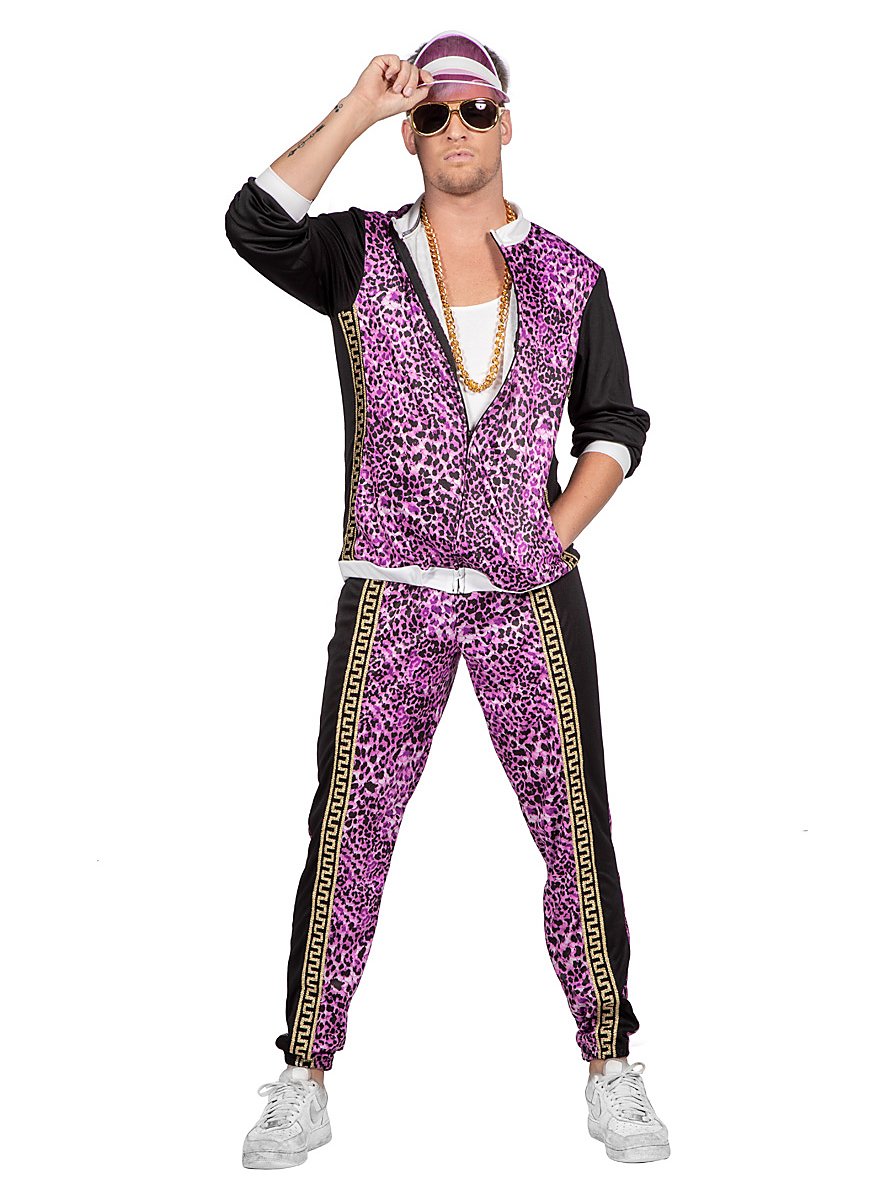thumbnail image 2 of Men's 80s Costume Height Fashion Scouser Tracksuit – Purple Suit For 1980s Party 2 of 5