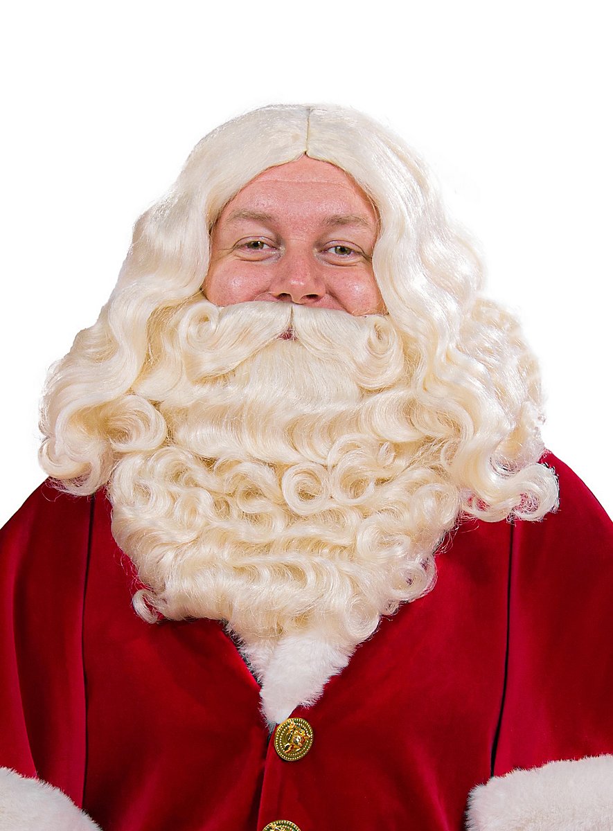 Perruque Barbe Blanche Déguisement Père Noël Smiffys - Perruque Et Barbe  Blanche Taille Unique Tenue De Noel Homme, image size:885x1200