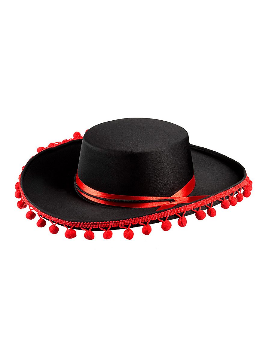 Black and red flamenco hat - maskworld.com