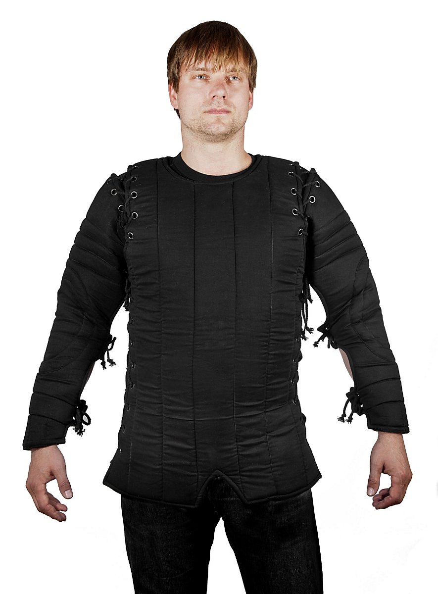 Black Gambeson with Arm Lacing - maskworld.com