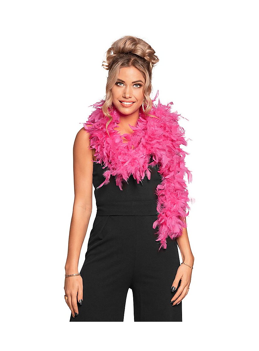 MAOFENG – Boa En Plumes De Dinde 1,5 M (30 G) – Couleur Fuchsia + Rose – Pour Déguisement, Fête, Halloween, Mariage