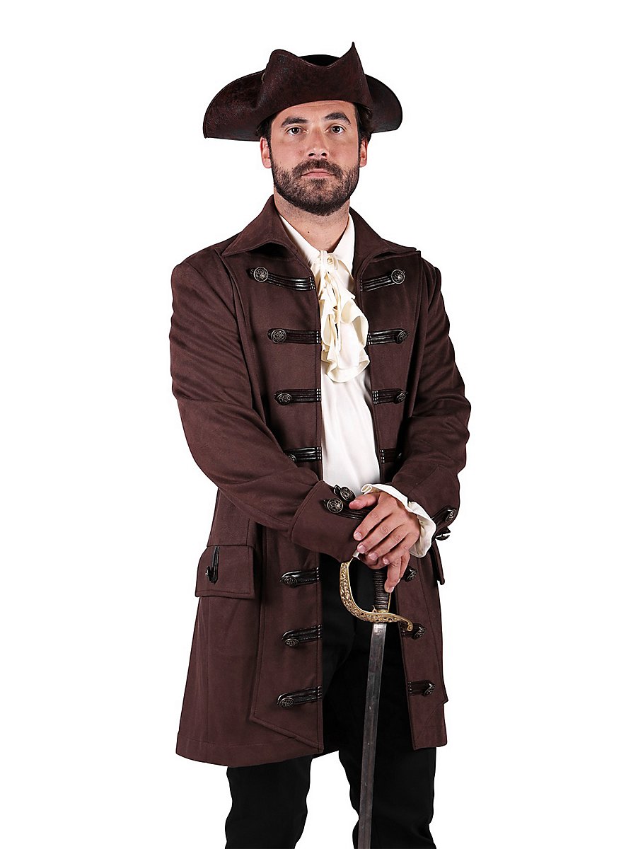 Brown pirate coat for men - maskworld.com