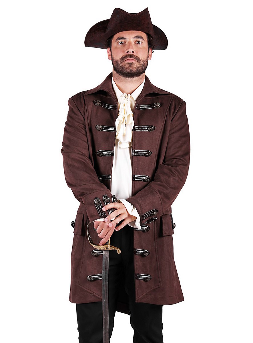 Brown pirate coat for men - maskworld.com