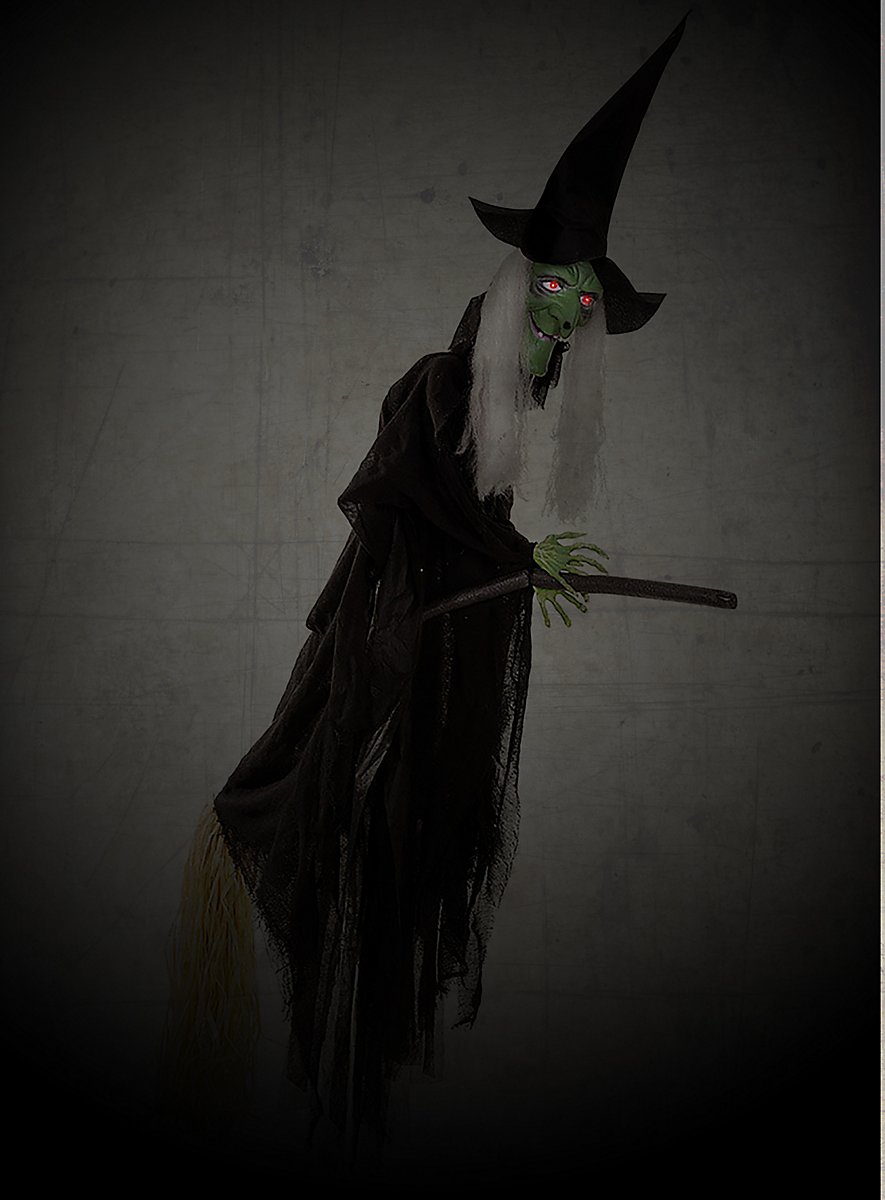 Strega Paurosa da Appendere con Cappello Nero 180 cm