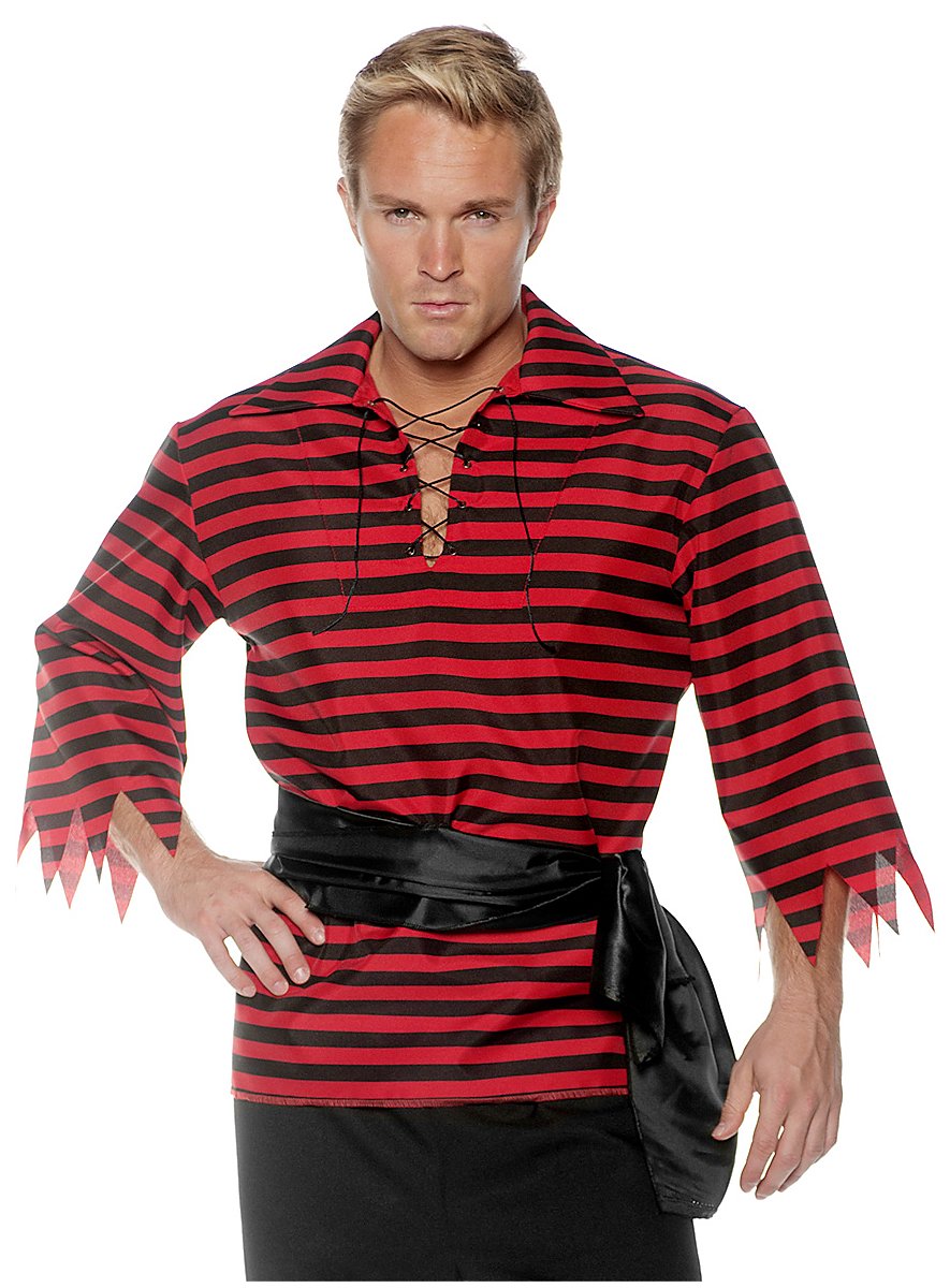 Gonna Da Pirata A Righe Rosse E Nere The Dragons Den – Costume Per Adulti, Made In UK, Taglie S-M E L-XL