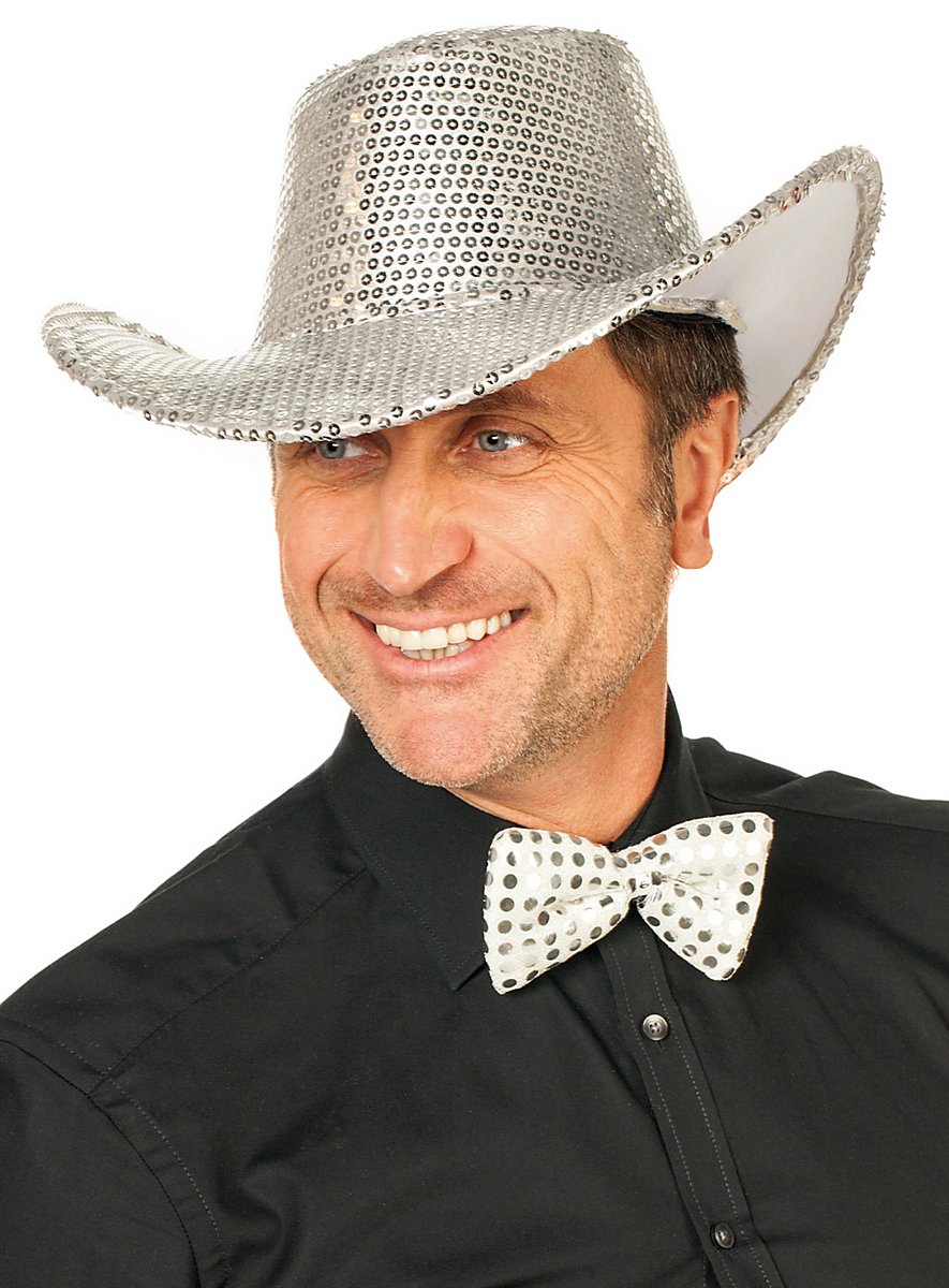 Accendi cappello da Cowboy lampeggiante a LED con paillettes rosse