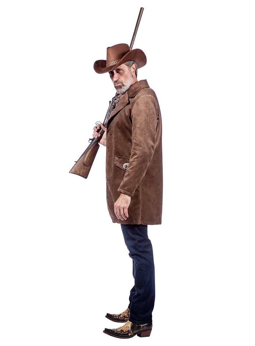 Cappotto Cowboy Western Lungo In Olio Di Cotone Impermeabile E Foderato