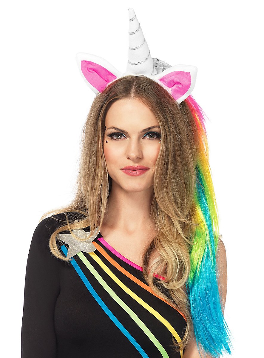 Fascia per capelli deluxe con unicorno arcobaleno