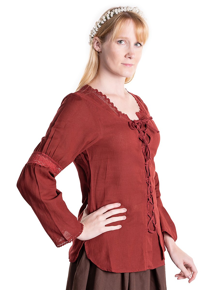 SCARLET DARKNESS Renaissance Chemisier Traditionnel Pour Femme En