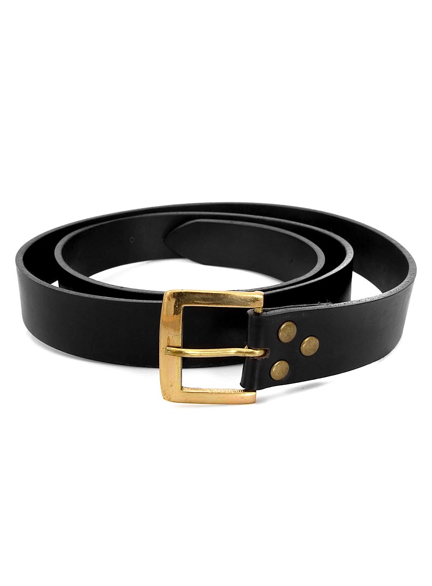 Cintura In Pelle Donna Made In Germany - Larga 3 Cm In Pelle Bovina - Nero - Per Jeans E Pantaloni - Modello M-01