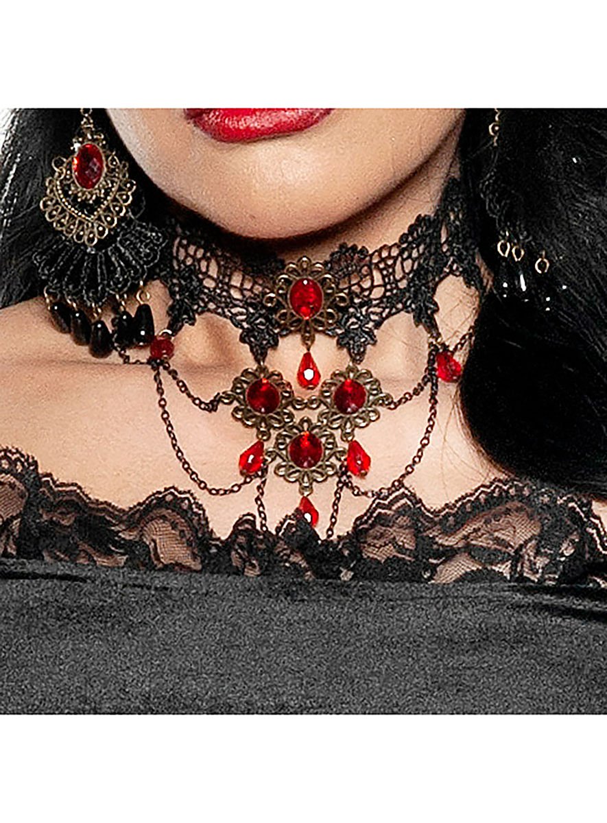 Collar De Gota De Sangre Rojo – Accesorio De Horror Para Halloween Y Disfraces De Terror, Cadena De Joyería Temática