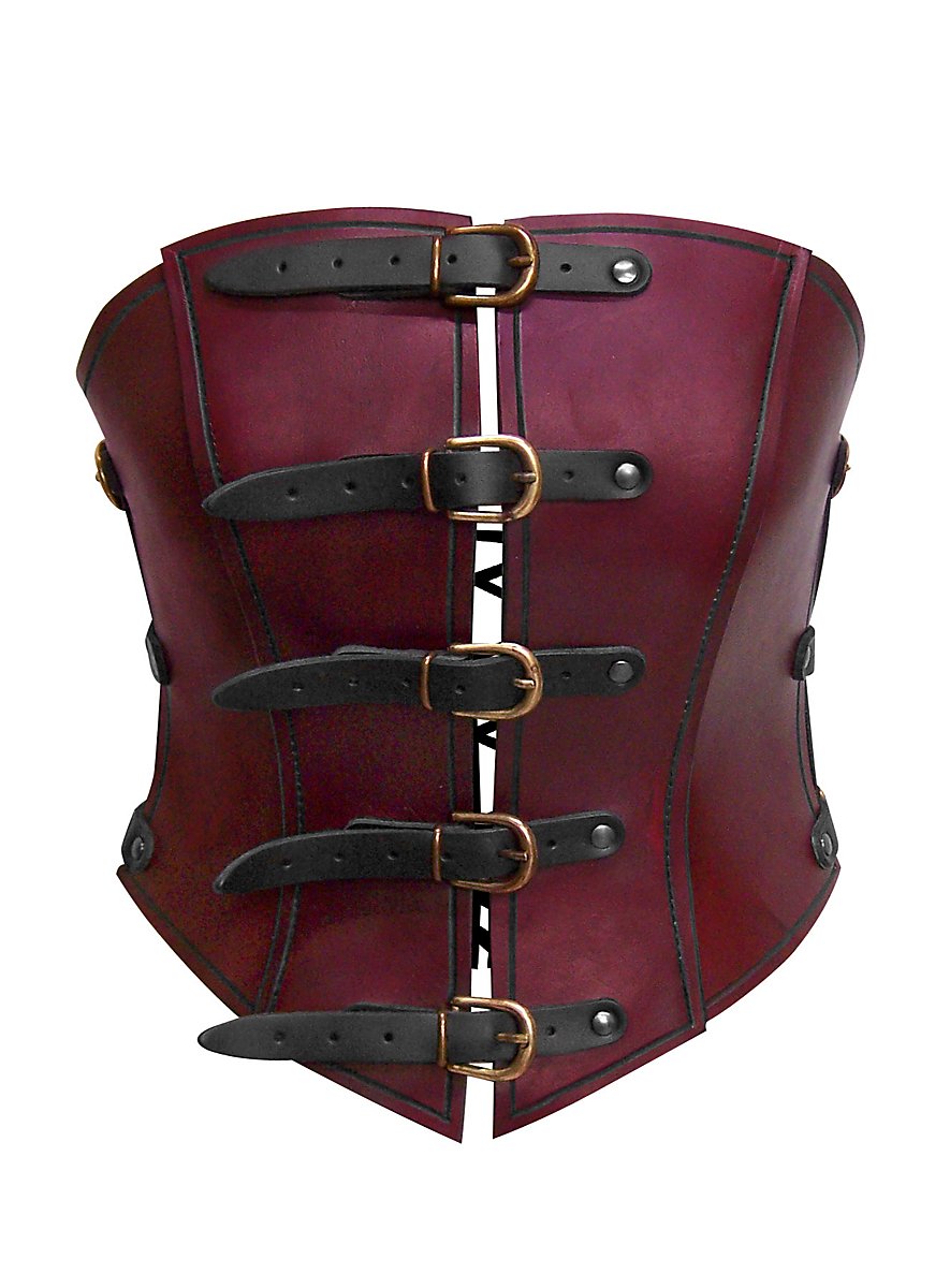 Cintura Corsetto Steampunk Da Donna SCARLET DARKNESS, In PU Marrone Con Pizzo E Allacciatura, Taglia M