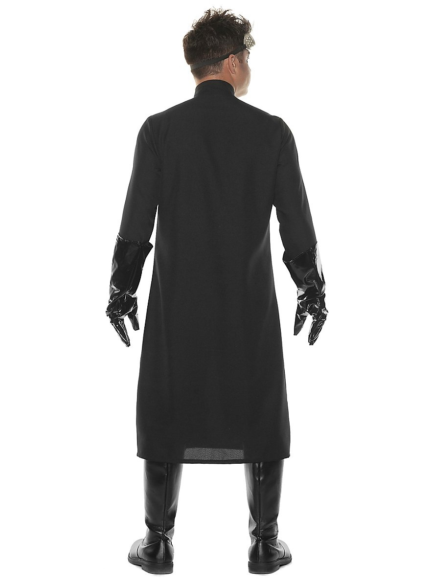 Wbesty Costume da scienziato pazzo per bambini con montatura per occhiali, guanti con cravatta, occhiali con lente d'ingrandimento, 5 pezzi, cappotto