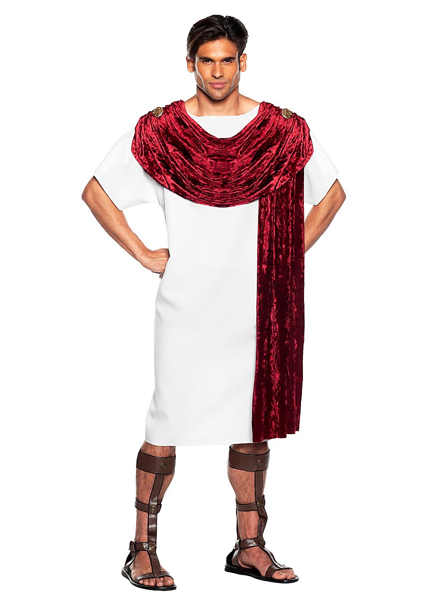 Abito Da Senatore Romano Per Uomo / Costume Storico Bianco