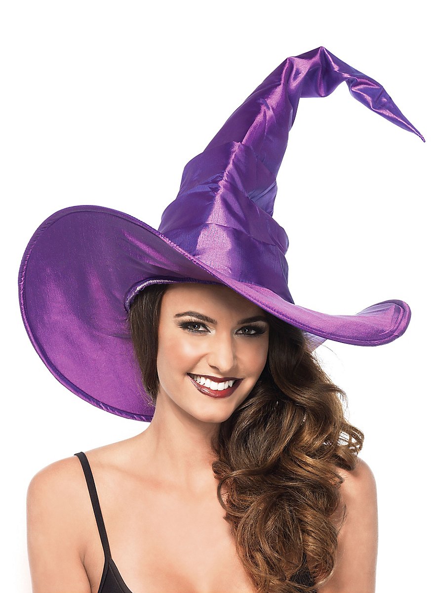 Crumpled witch hat purple - maskworld.com