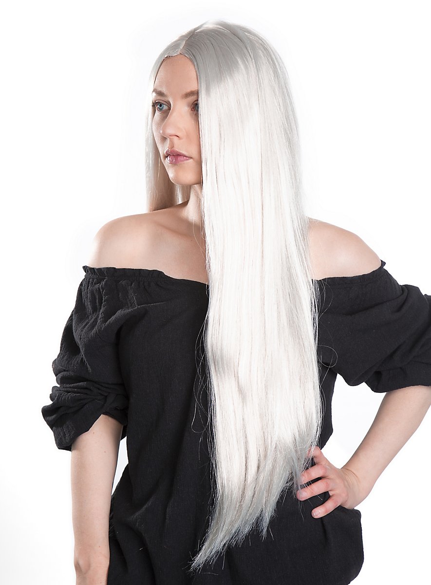 Extra Long Wig white - maskworld.com