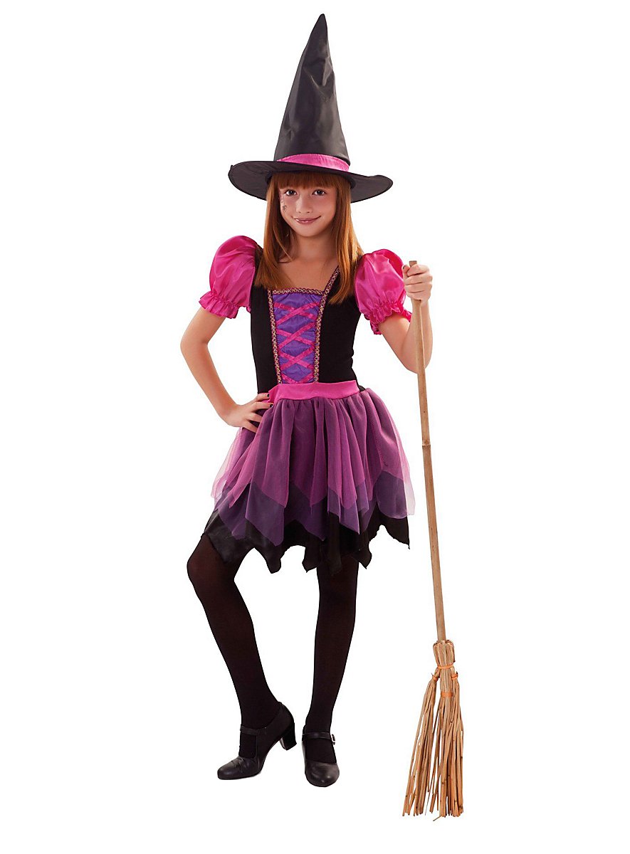 Robe de Sorcière enfant avec chapeau - déguisement pas cher Robe de Sorcière enfant avec chapeau - déguisement pas cher