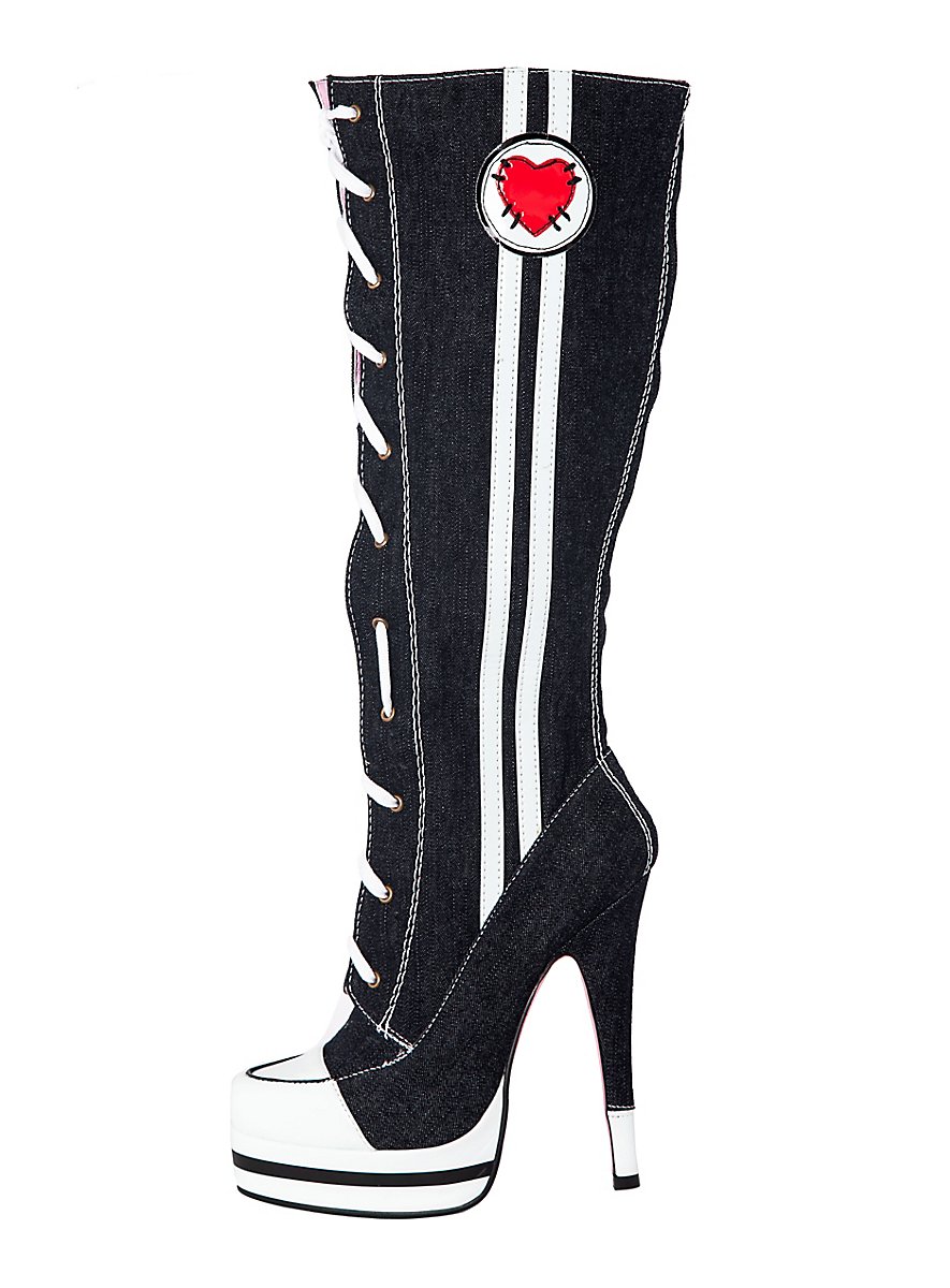 platform denim boots