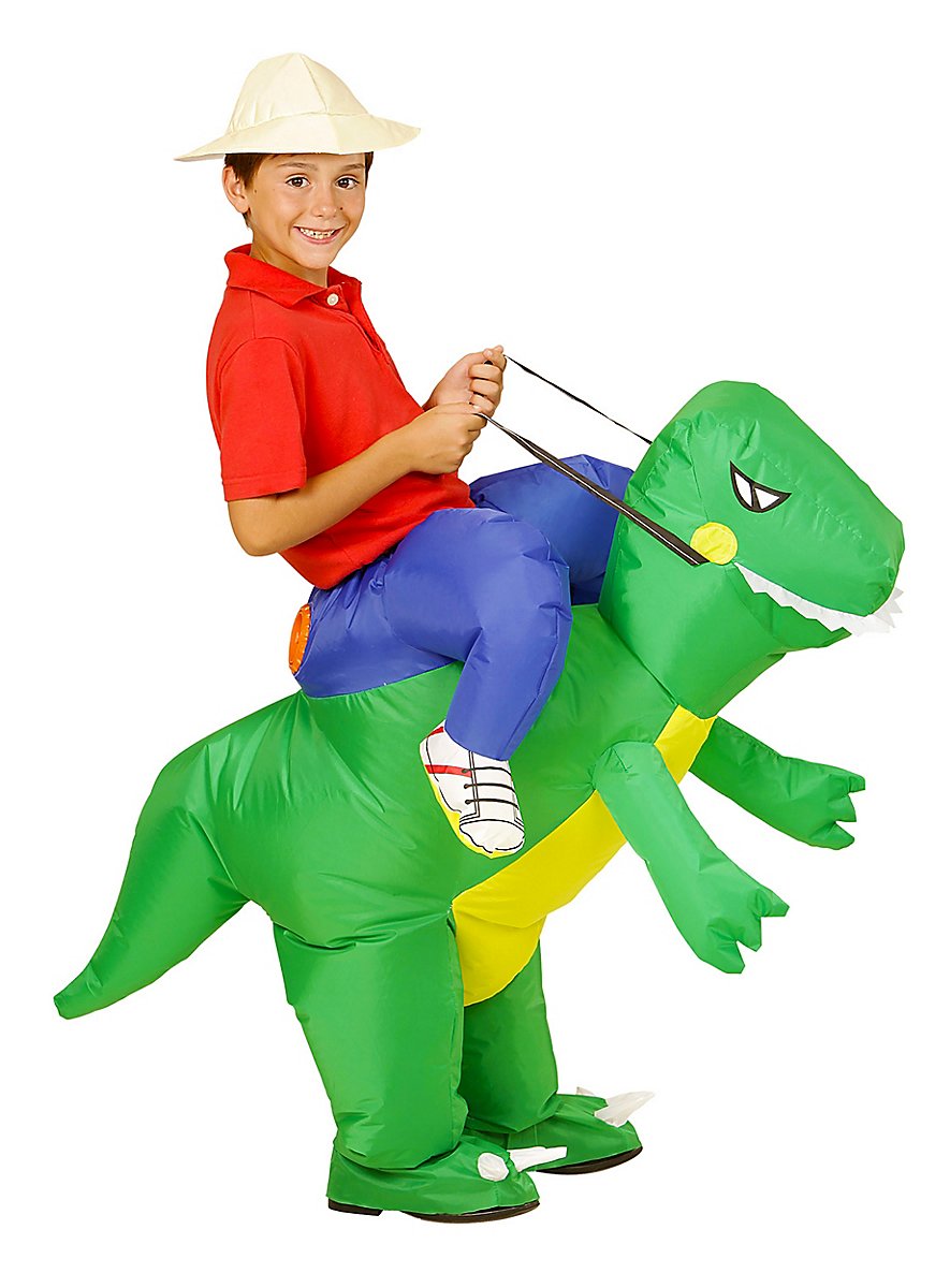Spooktacular Creations Opblaasbaar Halloween-kostuum voor Halloween, Ride a T-rex dinosaurus, luchtopblaasbaar, luxe Halloween-kostuum - kind (4-6 jaar