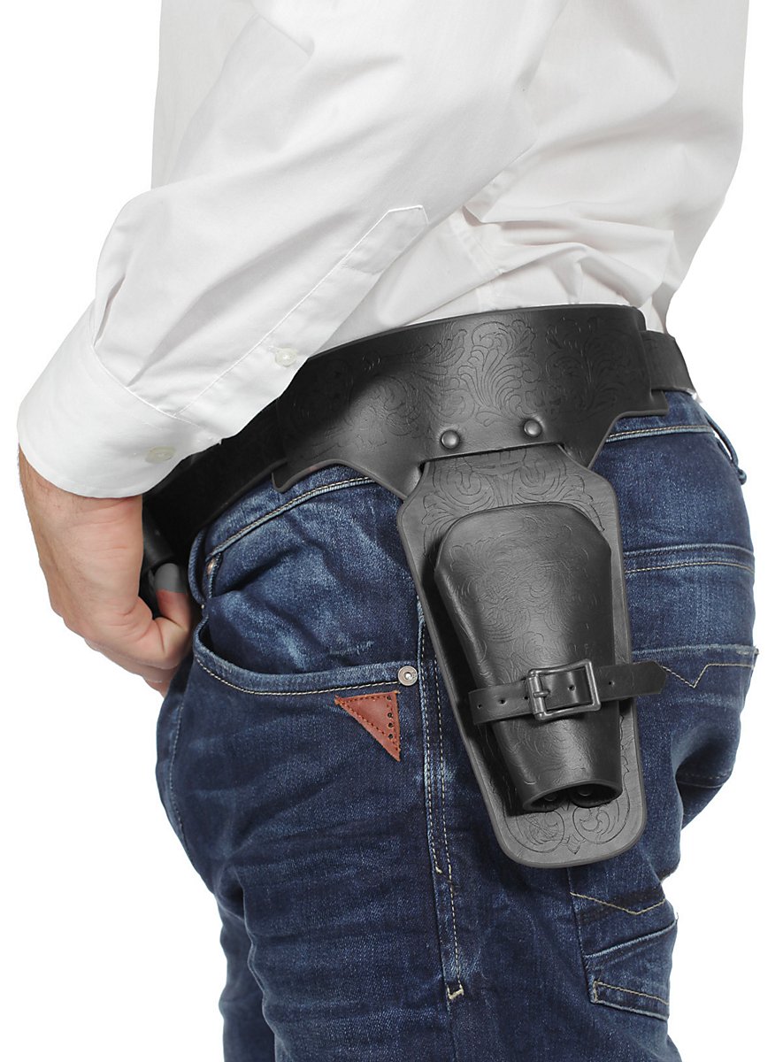 Ceinture Pistolet Kore En Cuir Noir – Taille 33, Coupée Sur Mesure, Occasion Très Bon état