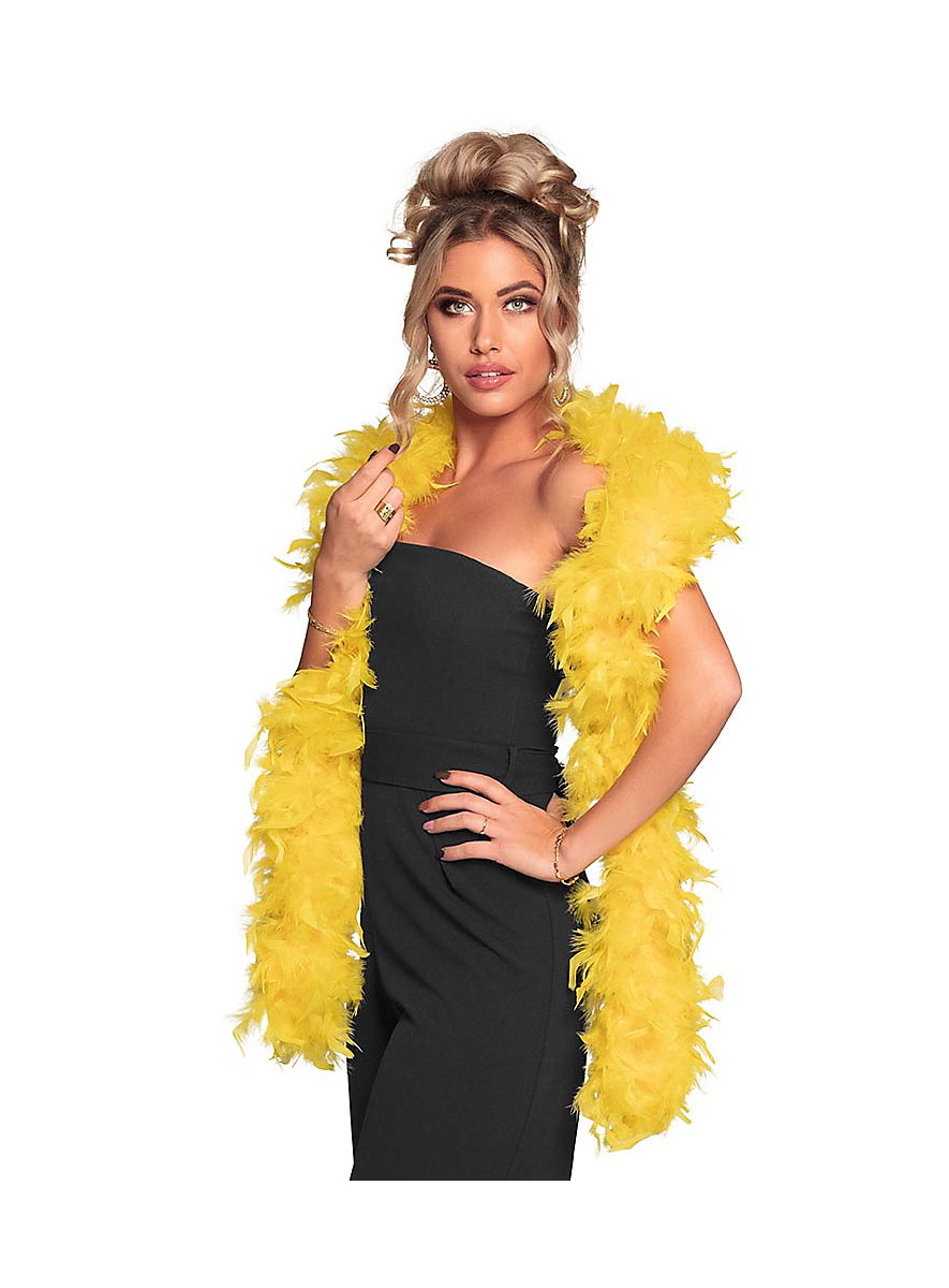Womens Feather Boa Yellow Costume Accessories Female Halloween main image 1